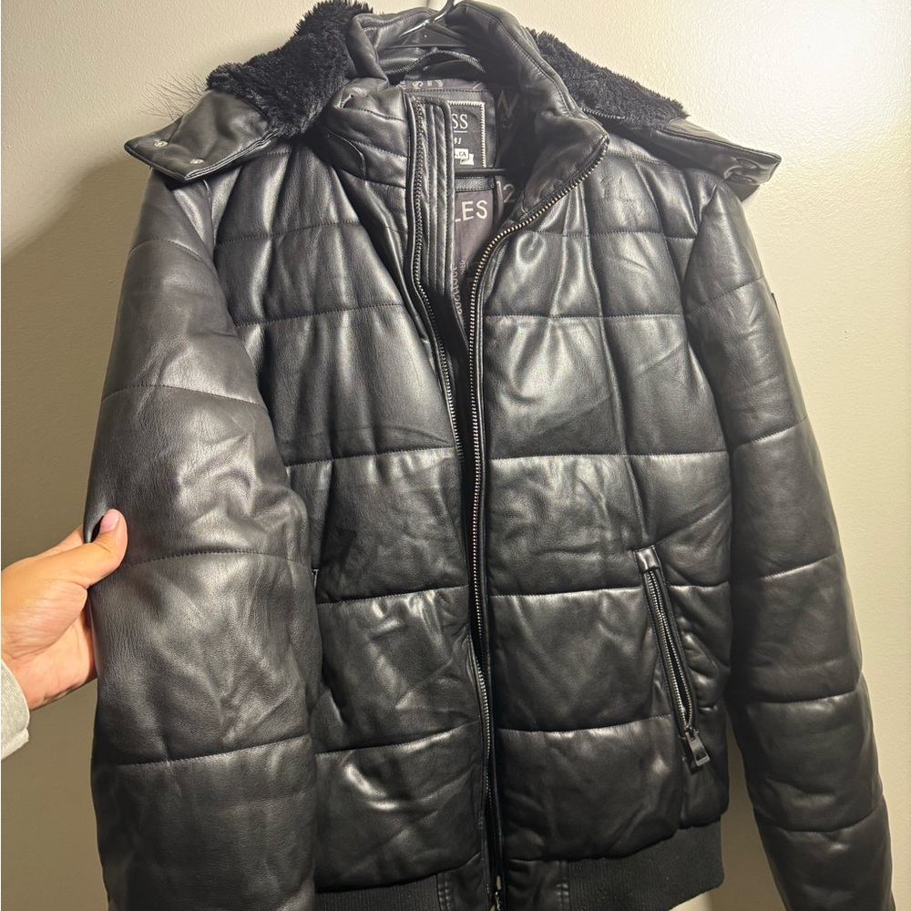 Guess Men's Black Quilted Puffer Jacket